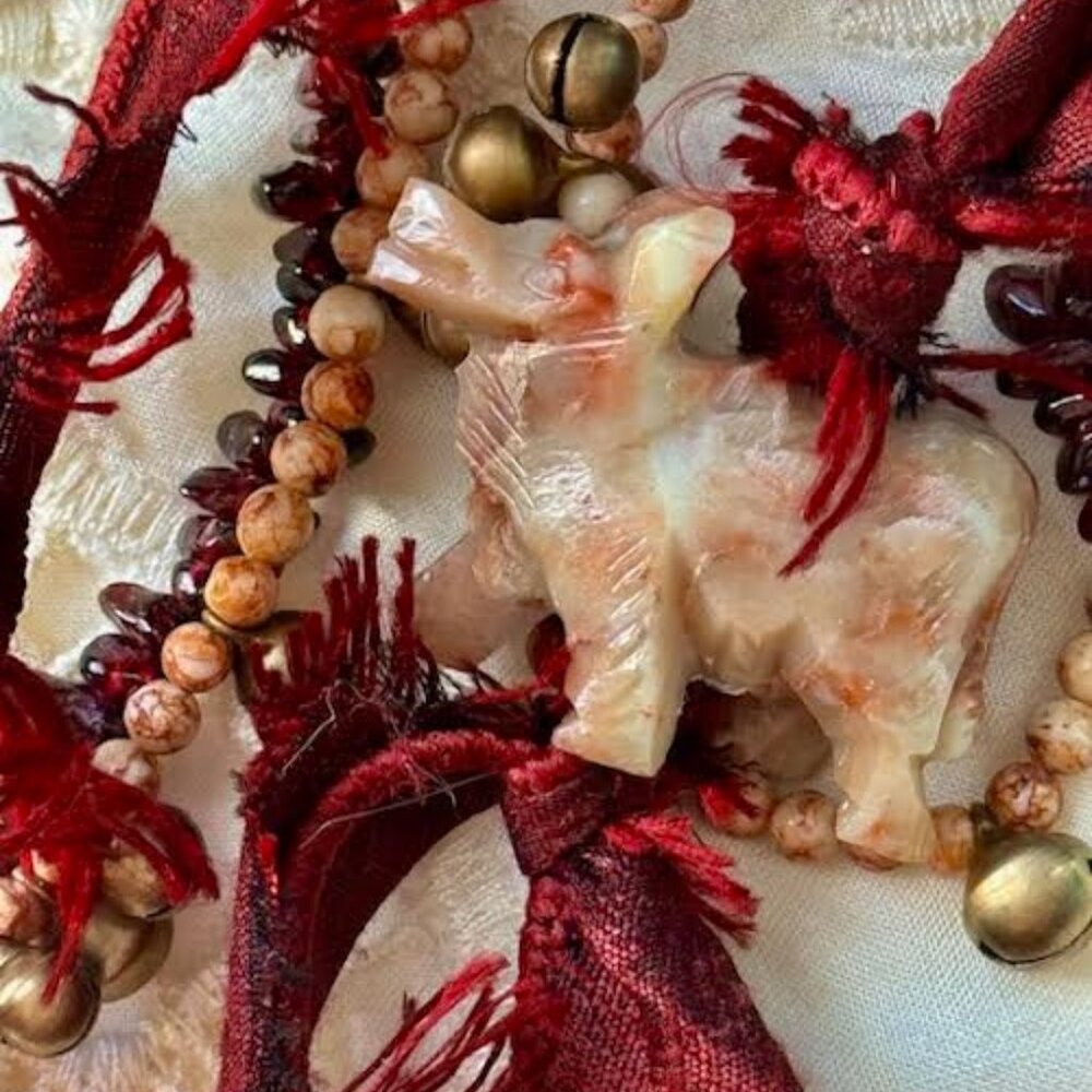Bohemian Garnet & Jasper Long Layered Necklace 3 in One - Picture 7 of 8